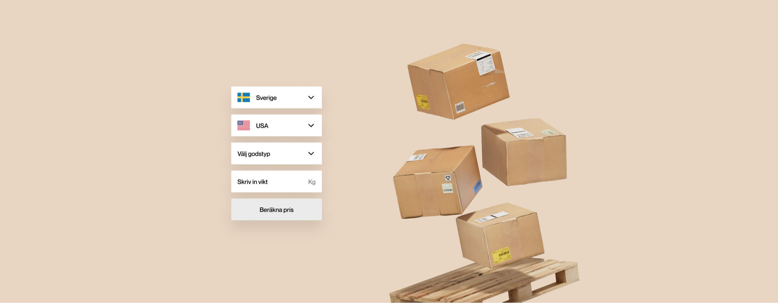 Illustration som visar landsväljare, bruna paket och en EU-pall.